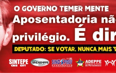 Placas de outdoor contestam argumentos do Governo Temer sobre Reforma da Previdência