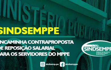 Sindsemppe encaminha contraproposta de reposição salarial para os servidores do MPPE